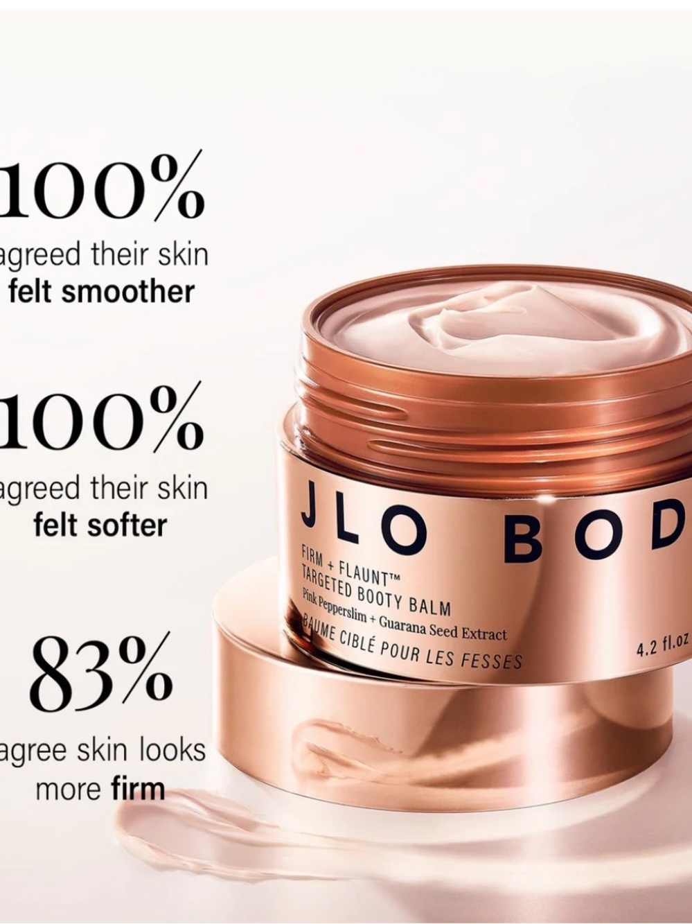 Jennifer Lopez JLO BODY Targeted Booty Balm - Rose Gold Jar